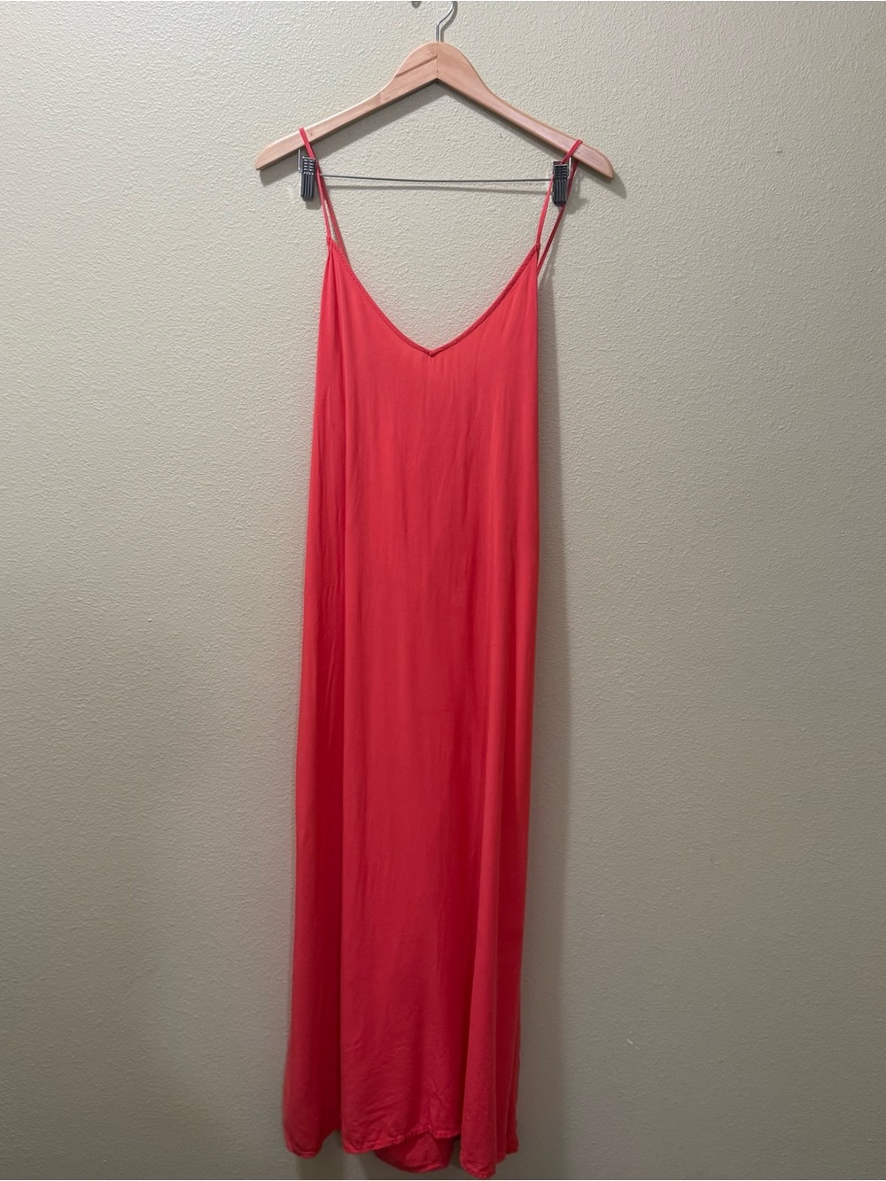 Women’s XXL Old Navy Coral Flowy Spaghetti Strap Long Shift Maxi Dress